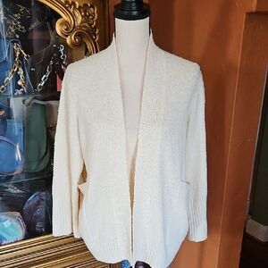 M. Patmos Open-Front Cream Women's Knit Cardigan